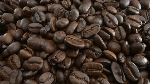 Close-up Macro Zoom In Out Shot of Roasted Coffee Beans Stock Footage 252853410