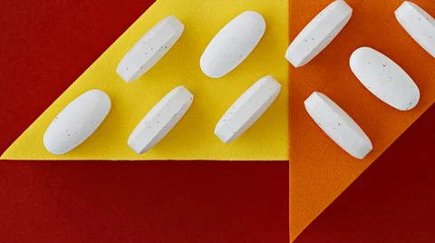 Close-up of magnesium optimizer pills. dietary concept. dietary supplement Фото