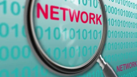 Close up of magnifying glass on network. Stock Footage 81202825