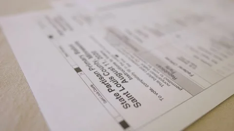 Close up of mail in voting ballot. Stock Footage 142845566