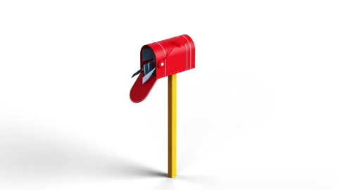 Close-up of a mailbox with letter envelopes inside on a white background. Video stock 260279298