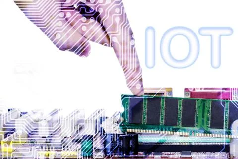 Close up of Mainboard Electronic computer background. (IOT,Internet of Things) Фото