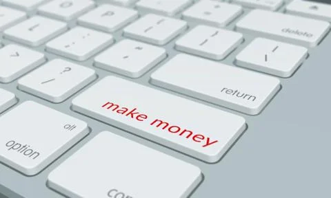 Close up of make money keyboard button Illustrazione stock