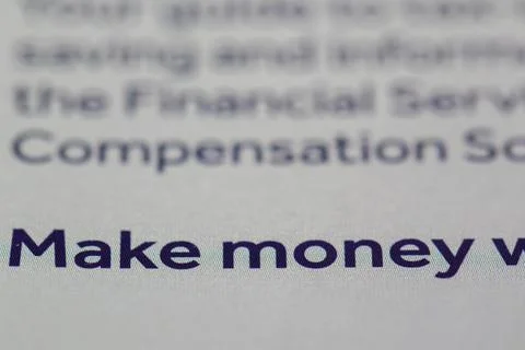 Close-up of "Make Money" Text on Computer Screen Stock Photos