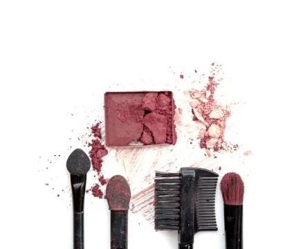 Close up of a make up powder on white background Stock Photos