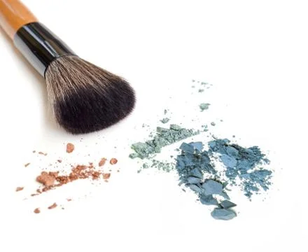 Close up of a make up powder on white background Stock Photos