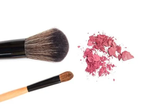 Close up of a make up powder on white background Stock Photos