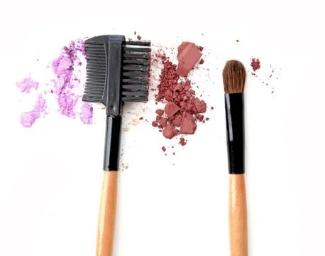 Close up of a make up powder on white background Stock Photos