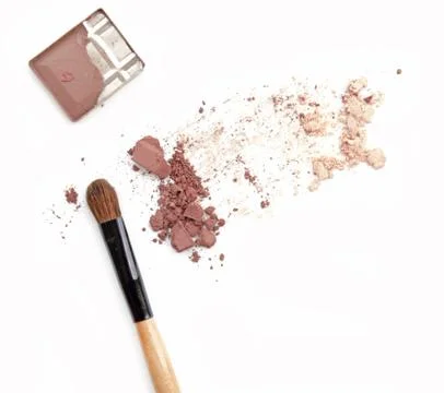 Close up of a make up powder on white background Stock Photos