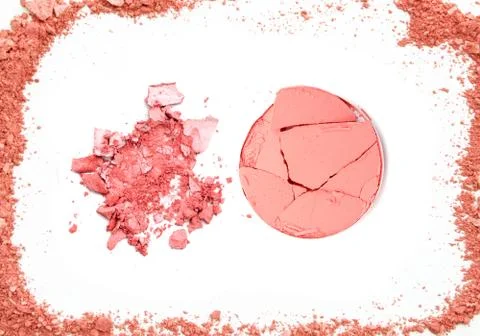 Close up of a make up powder on white background Stock Photos