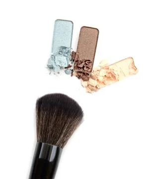 Close up of a make up powder on white background Stock Photos