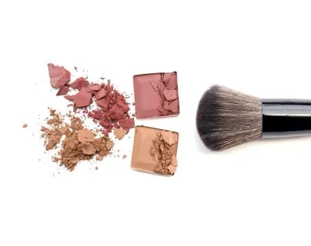 Close up of a make up powder on white background Stock Photos