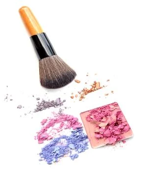Close up of a make up powder on white background Stock Photos