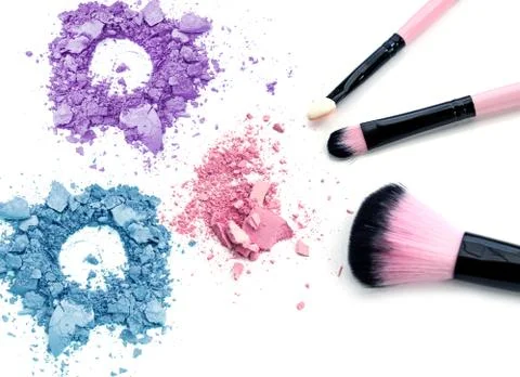 Close up of a make up powder on white background Stock Photos