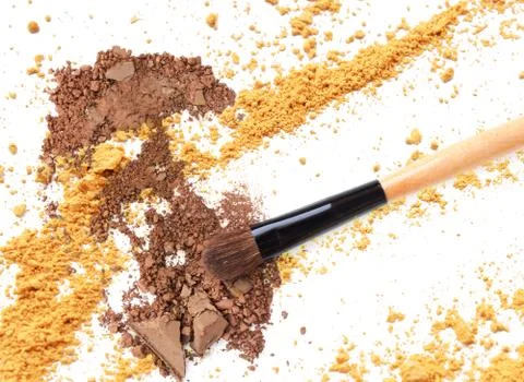 Close up of a make up powder on white background Stock Photos