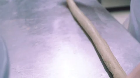 Close up of making bun form Stock Footage 73374673