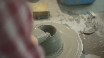Close up on the making of a Ceramic Pot Stock Footage 85630833