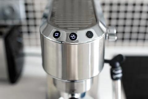 Close-up of making coffee in a coffee machine. Stock Photos