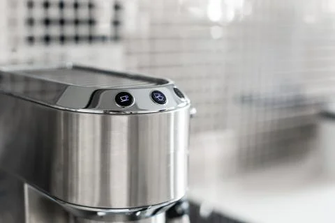 Close-up of making coffee in a coffee machine. Stock Photos