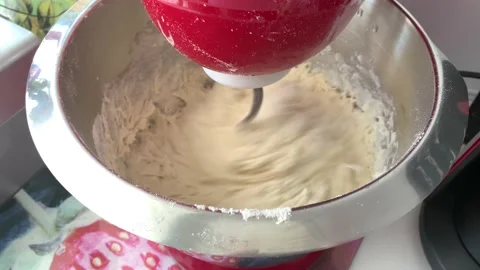 Close up of making dough in bakery Stock Footage 171768552