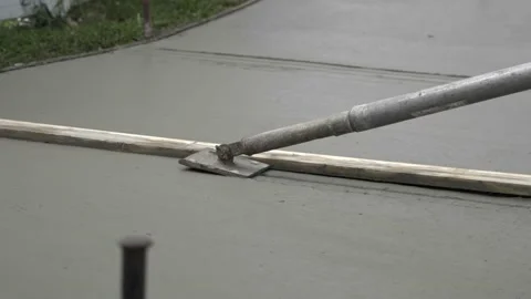 Close up from making line in cement walkway Stock Footage 158633385
