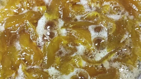 Close-up of making mango jam or marmalade Stock Footage 260174467