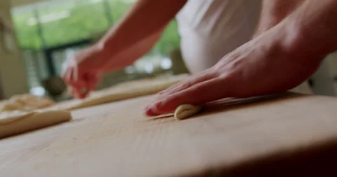 Close-up of making pastries at a bakery 4K. Video stock 221562858
