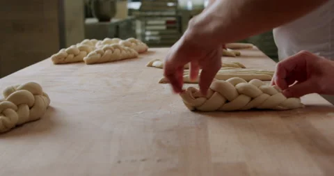 Close-up of making pastries at a bakery 4K. Video stock 221563041