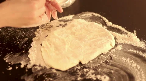 Close up making pizza in home kitchen for hobby. Stock Footage 60389858