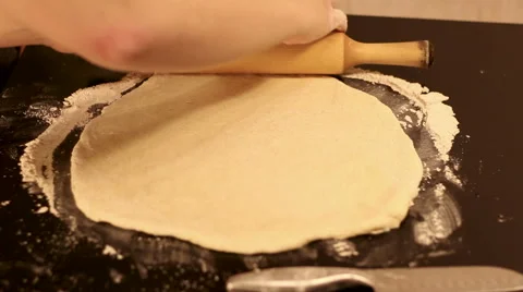 Close up making pizza in home kitchen for hobby. Stock Footage 60389948