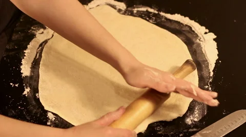 Close up making pizza in home kitchen for hobby. Stock Footage 60390003