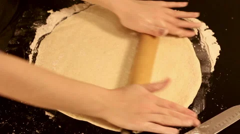 Close up making pizza in home kitchen for hobby. Stock Footage 60390066