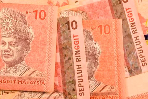Close up Malaysia Ringgit currency note MYR Stock Photos