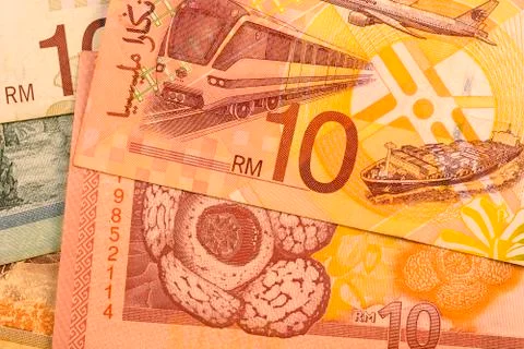 Close up Malaysia Ringgit currency note MYR Stock Photos