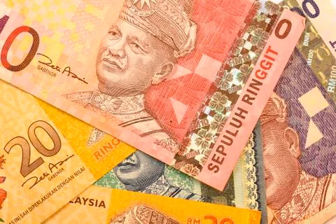 Close up Malaysia Ringgit currency note MYR Stock Photos