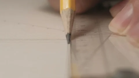 Close-up of male architect hands drawing a line on white paperboard. Stock Footage 97172185