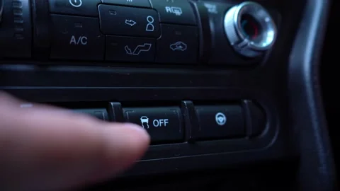 Close up male hand pushing buttons. Man fingers touching buttons in car. 4K Stock Footage 157889662