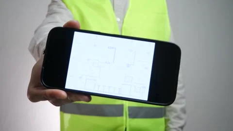 Close-up of male hands of engineer, technologist or builder Stock Footage 310330143