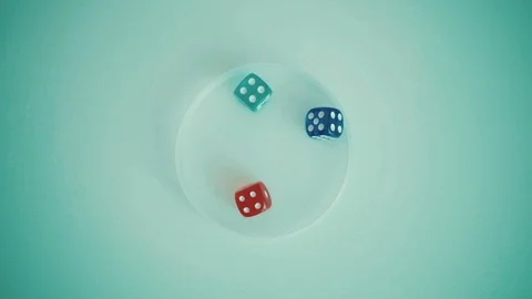 Close up of male hands throwing three dice on the table. Hands holding dices Stockbeeldmateriaal 105574087