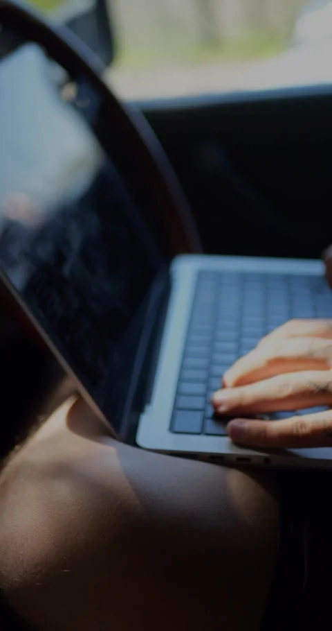 Close-Up Of Male Hands Typing or Working On Notebook... Stock Footage 331307576
