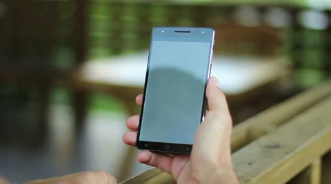 Close-up of male hands using a smart phone. Stock Footage 58267314