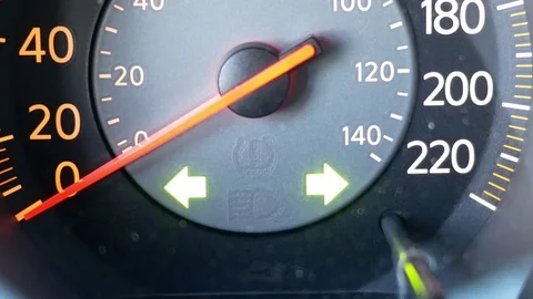 Close up malfunction indicator light is blinking with 4k resolution Stock Footage 79055878