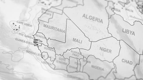 Close Up Of Mali Borders. World Map Animation. Stock Footage 331810908