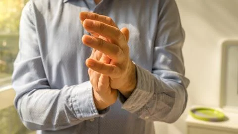Close up of a man applauding. Stock Photos
