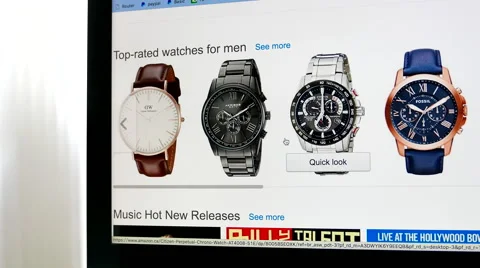 Close up man browsing on amazon website with 4k resolution Video stock 65780430