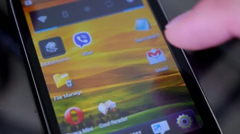 Close up Man Checking Email on Mobile Smart Phone. Stock Footage 40324740