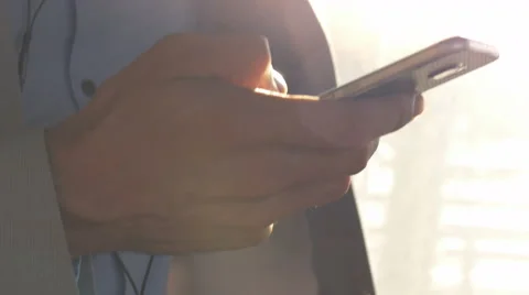 Close-up of man commuting with phone Stock Footage 67105782