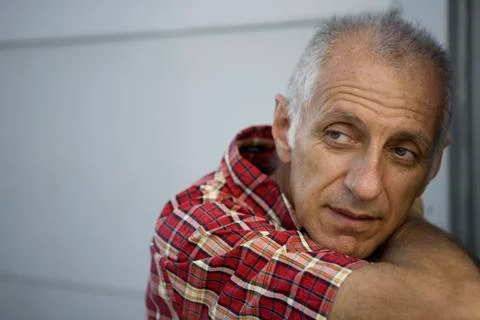 Close-up of man contemplating Stock Photos