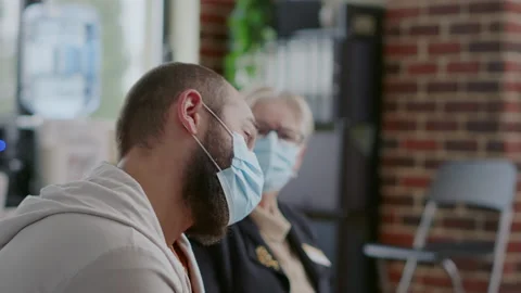 Close up of man crying because of mental health issues at aa therapy meeting Stock Footage 165148624