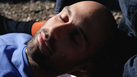 Close-up of a man doing a neck massage Video stock 229836993